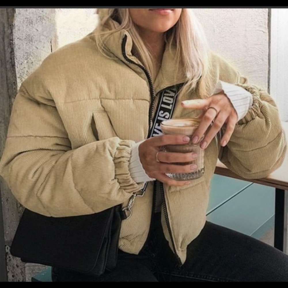Bershka Corduroy Puffer